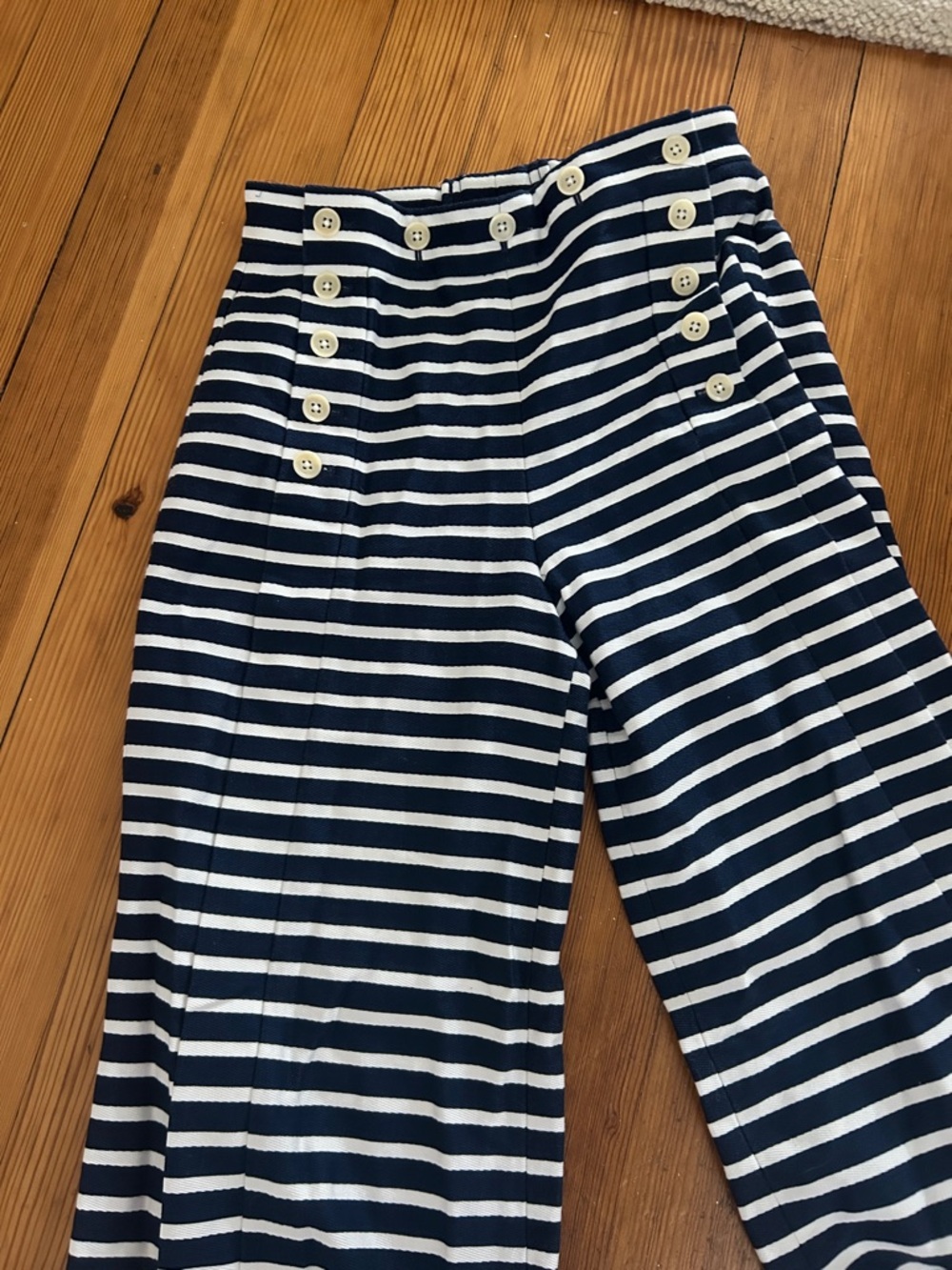 J Crew Navy and White Striped Sailor Pants